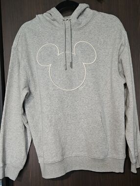 Disney Gray Crewneck Hoodie with White Mickey Outline